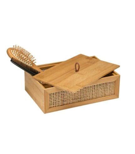 Box With Lid Made Of Bamboo & Rattan (2)